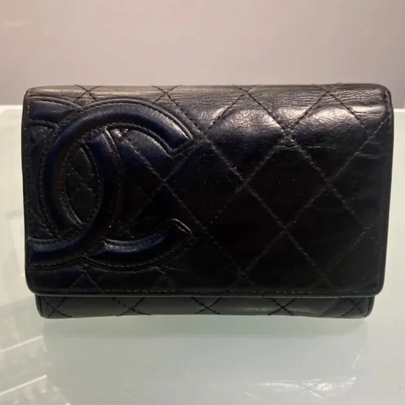 CHANEL Quilted Cambon Ligne Lambskin Leather Flap Wallet Black - Picture 2 of 16